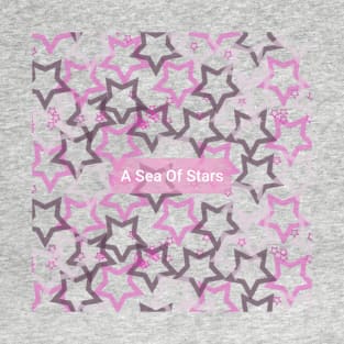 A Sea Of Stars. Digital Abstract Pattern in Pink T-Shirt